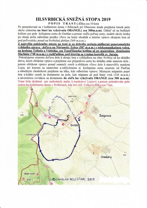 Popis a mapka lyziarskej trasy