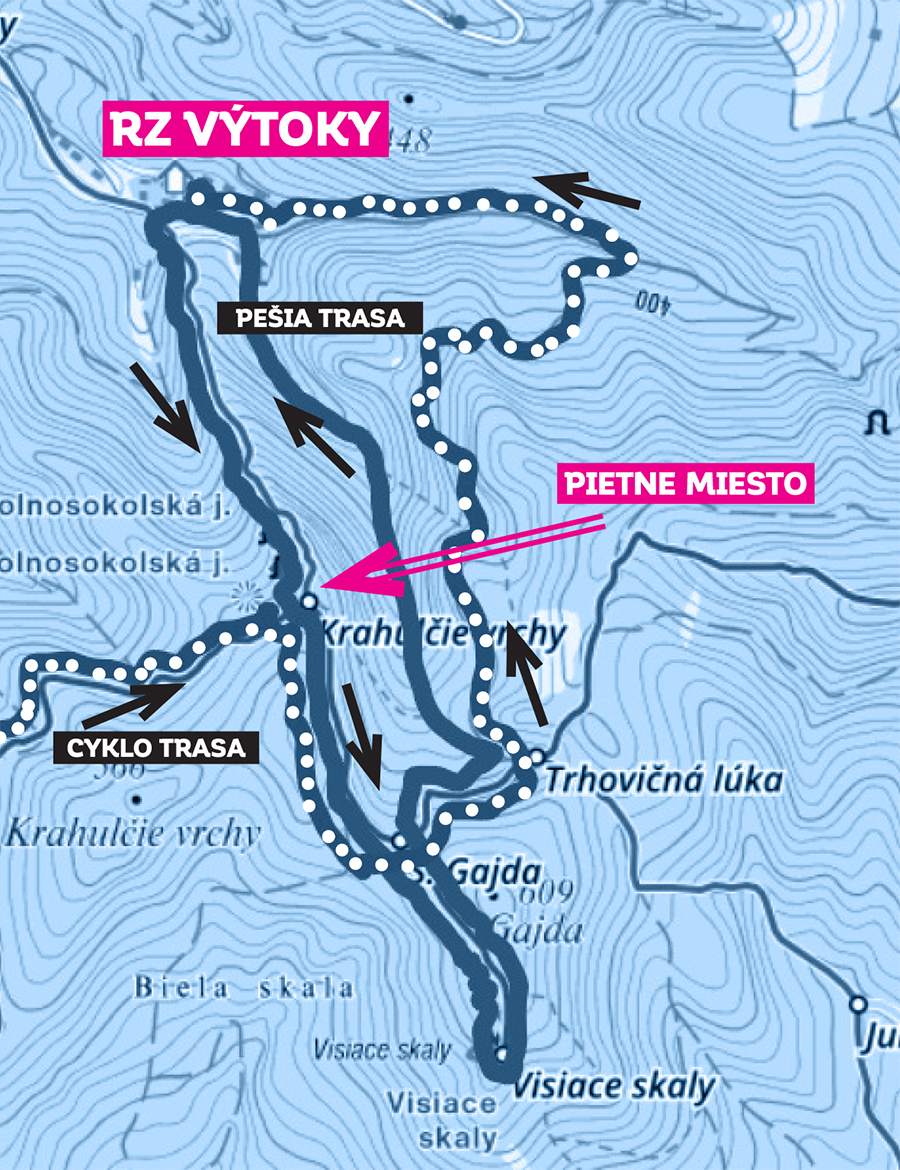 Obr.5  Mapa oblasti podujatia z trasami